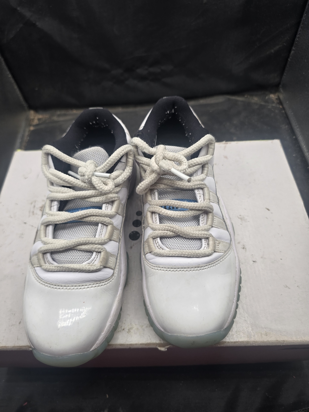 Jordan White Sneakers with Light Blue Trim